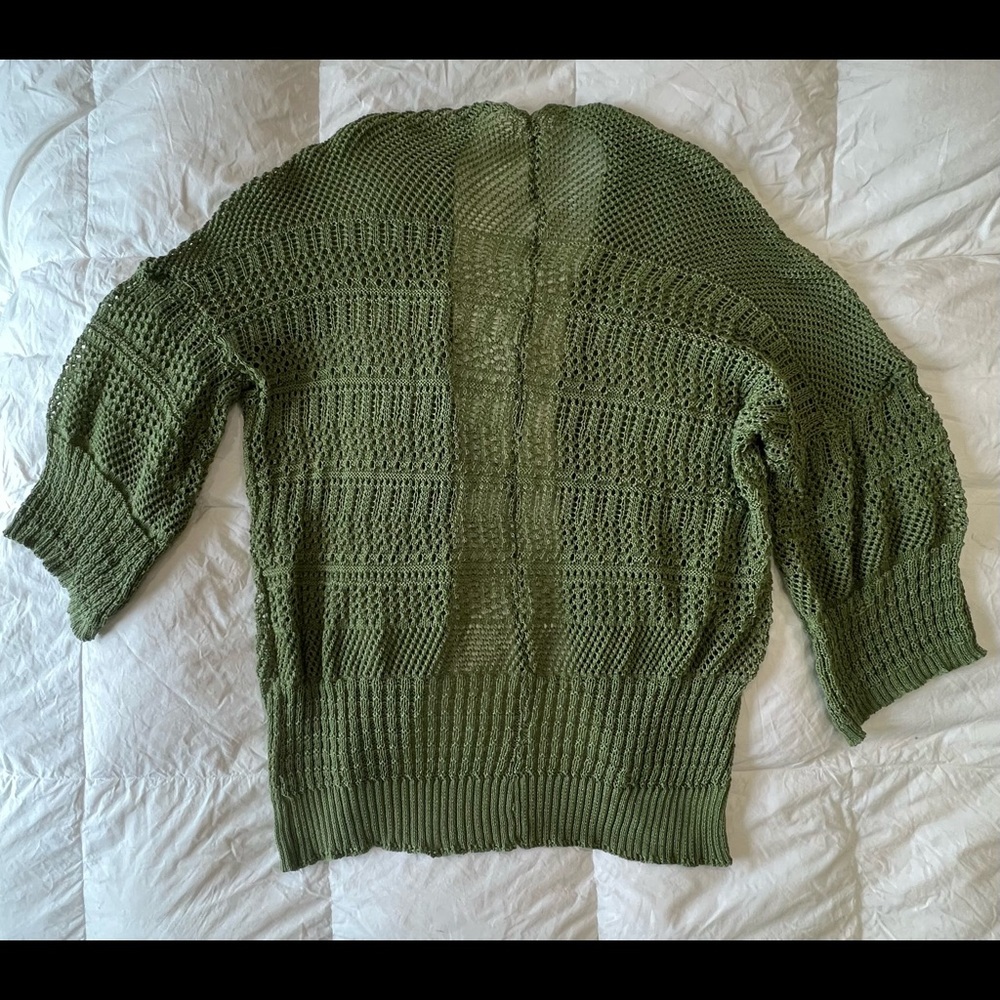 Green Knit lightweight spring cardigan